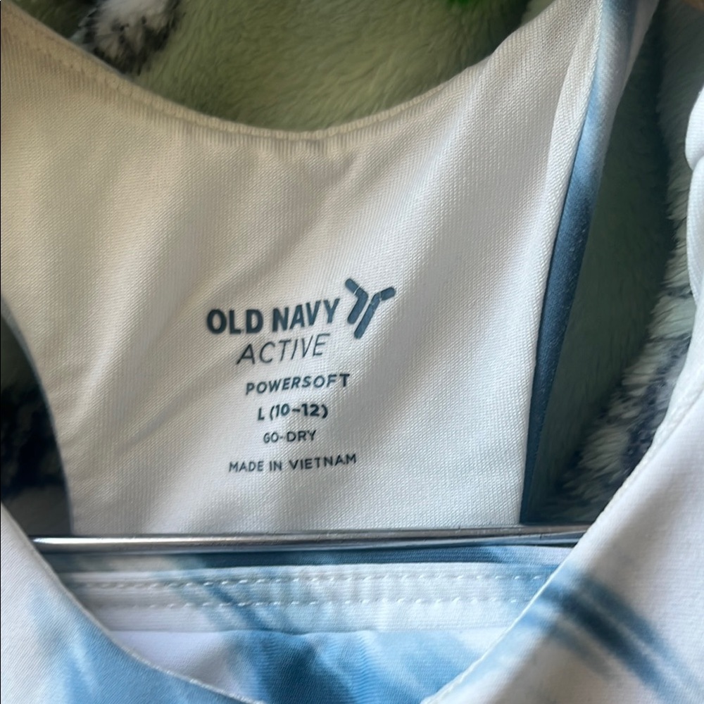 Old Navy Active Blue and White Matching Power Soft Set
